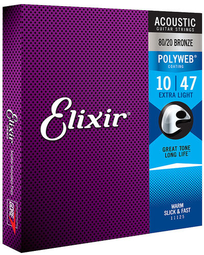 Elixir 11000 • f. Westerngitarre • 80/20 Bronze • Polyweb • Extra Light (10-47)