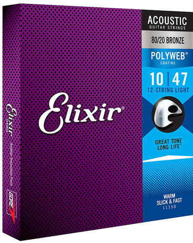 Elixir 11150 • f. 12-saitige Westerngitarre • 80/20 Bronze • Polyweb • Light (10-47)