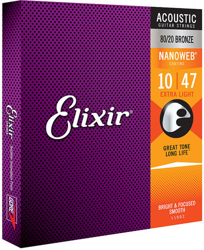 Elixir 11002 - strings for acoustic guitar Nanoweb EL