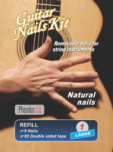 Guitar Nails Kit Nachfüllset - Natural, Größe 1 / Large